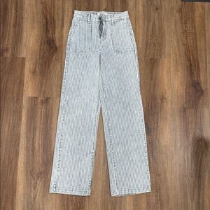 Striped Straight Leg Jeans